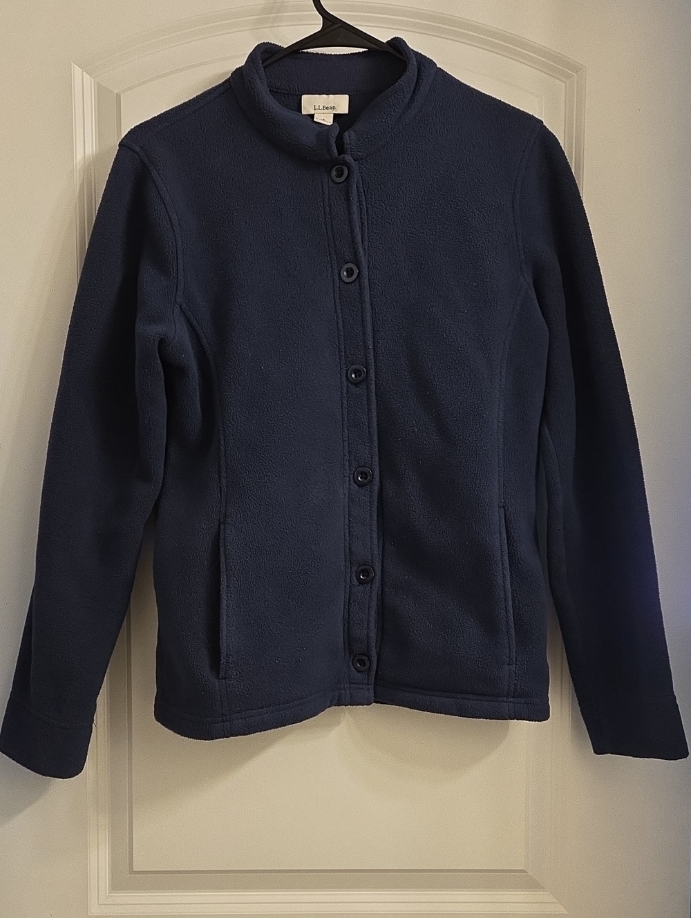 L.L. Bean Navy Fleece Button-Up Jacket